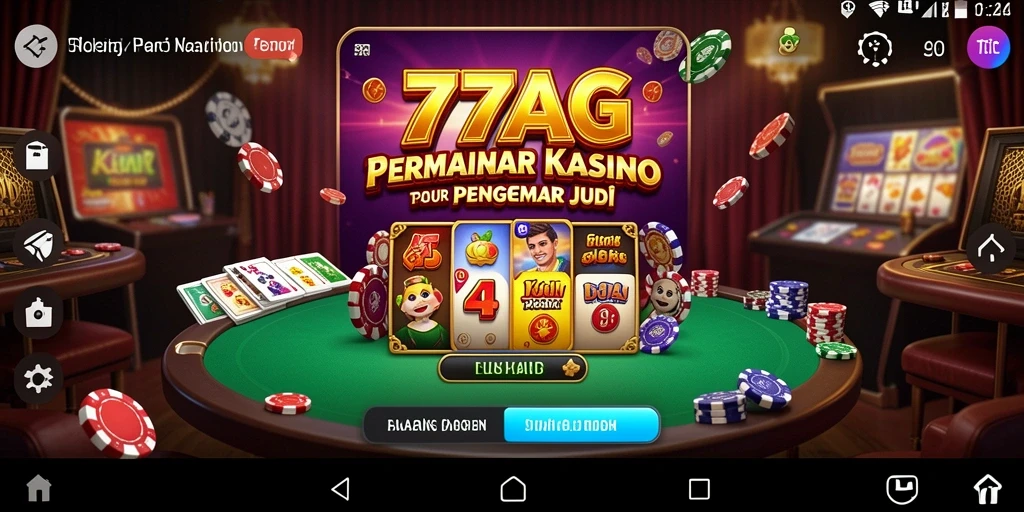 Screenshot gameplay 77AG dengan aksi seru kasino.