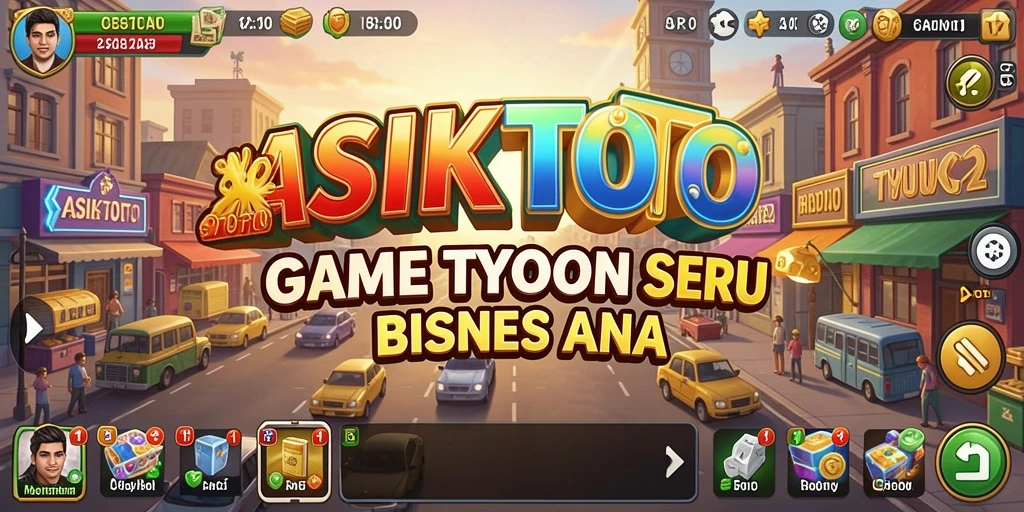 Gameplay ASIKTOTO menampilkan pengelolaan bisnis yang seru.