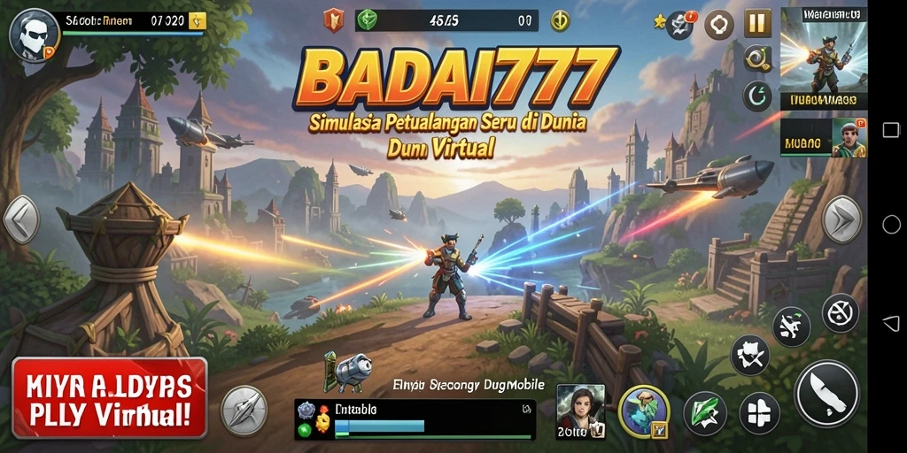 Tampilan gameplay seru dalam game simulasi BADAI777.