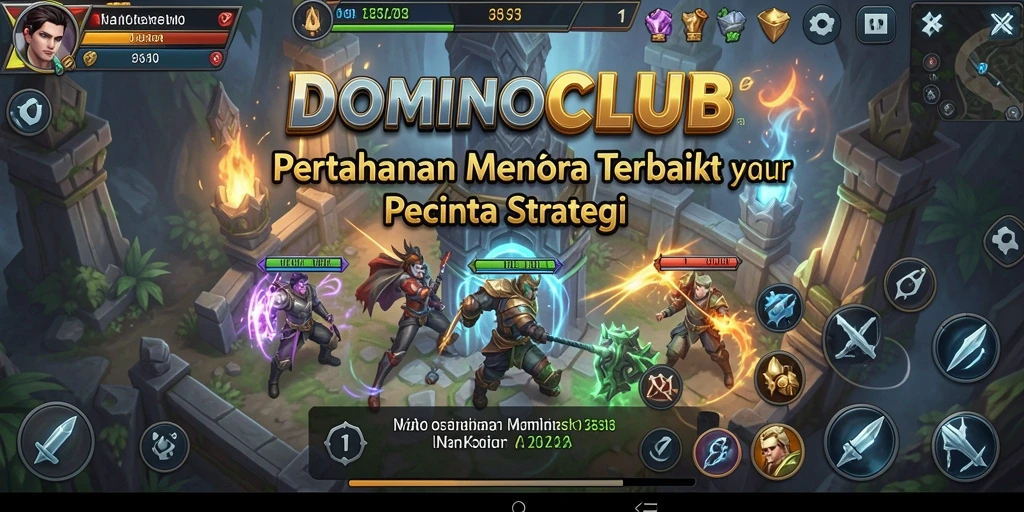 Screenshot utama DOMINOCLUB menampilkan aksi seru di dalam game Tower Defense.