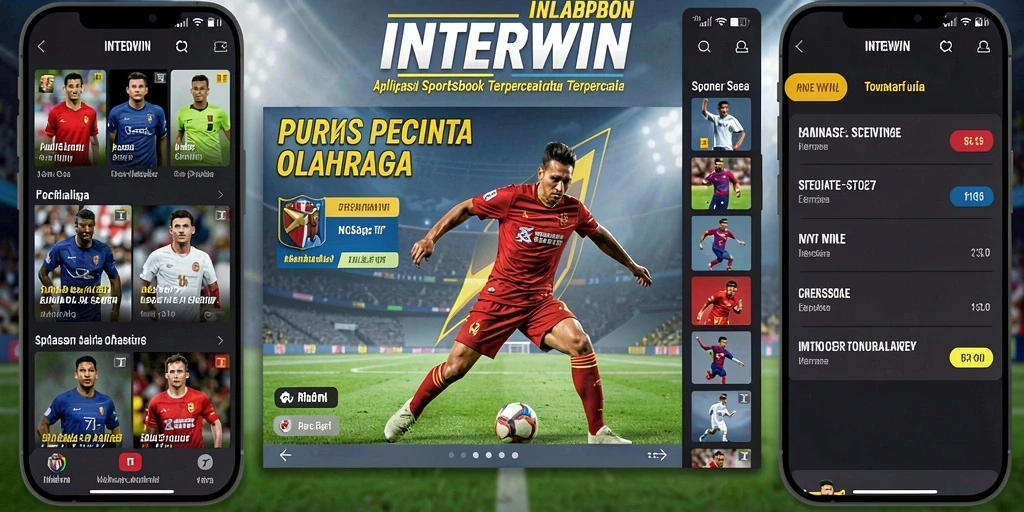 Tampilan menarik antarmuka aplikasi Sportsbook INTERWIN.