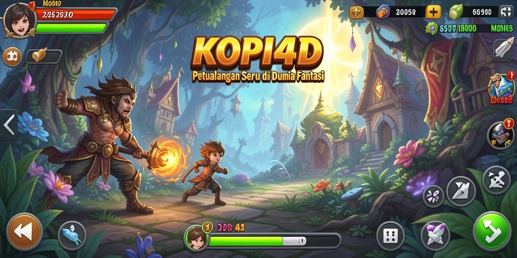 Screenshot gameplay KOPI4D menampilkan petualangan seru di dunia fantasi.
