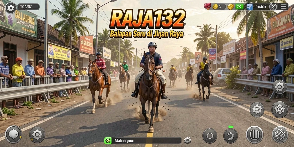 Screenshot gameplay RAJA132 yang menampilkan aksi balapan seru.