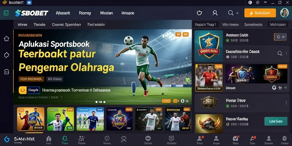 Tampilan menarik dari aplikasi <strong>SBOBET</strong> saat memasang taruhan olahraga.