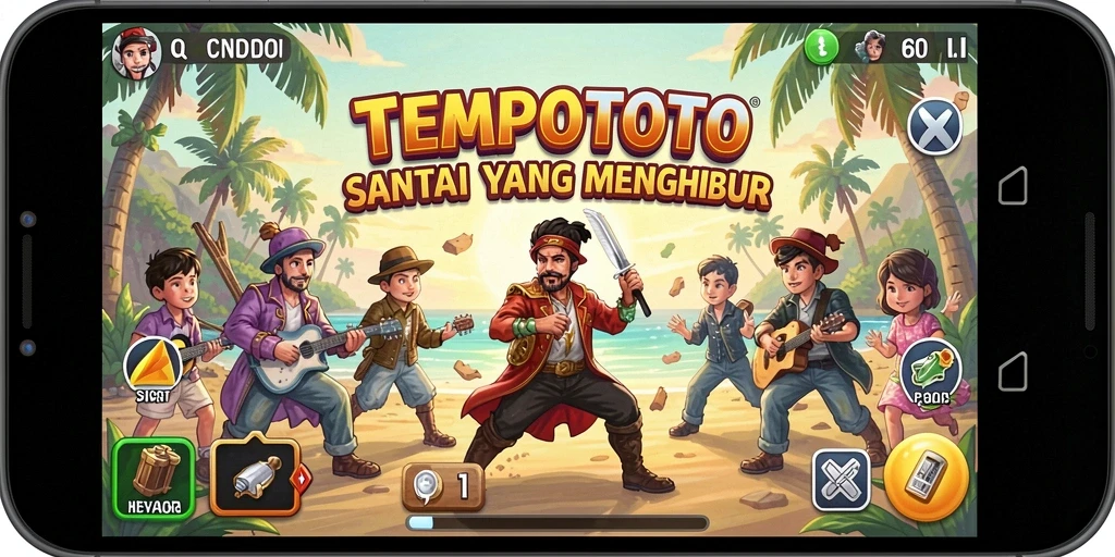 Tampilan gameplay TEMPOTOTO yang mengasyikkan dan penuh warna.