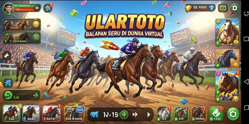 Menampilkan aksi balapan seru di ULARTOTO.