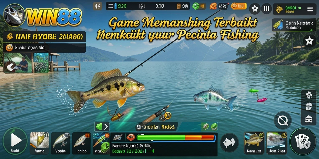 Tampilan gameplay WIN88 yang menarik dengan aksi memancing seru.